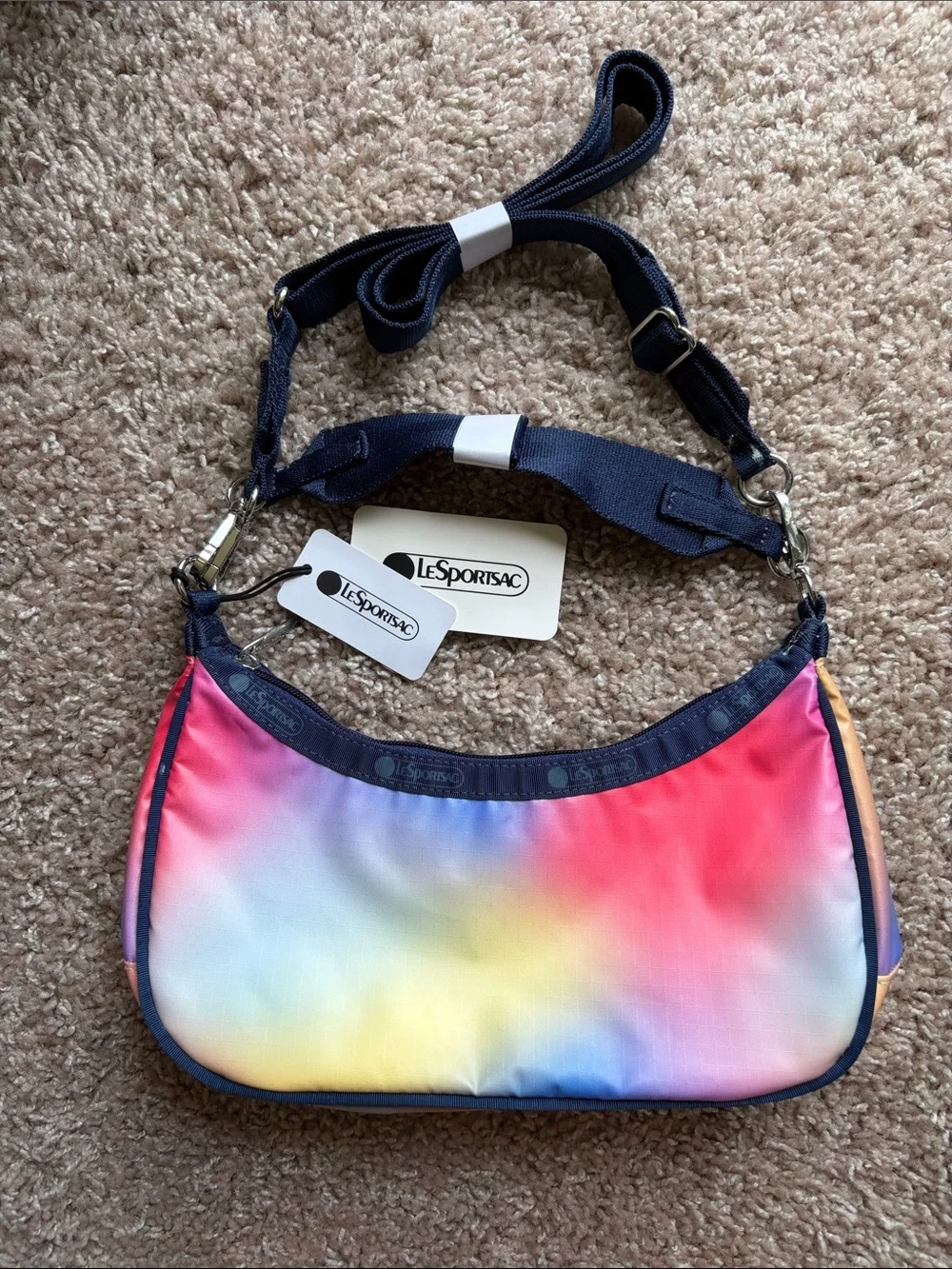 NWT Lesportsac Small Convertible Hobo Multi Gradient Shine